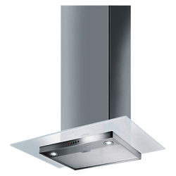 Smeg KFV62DBE 60cm Chimney Cooker Hood, Stainless Steel and White Glass